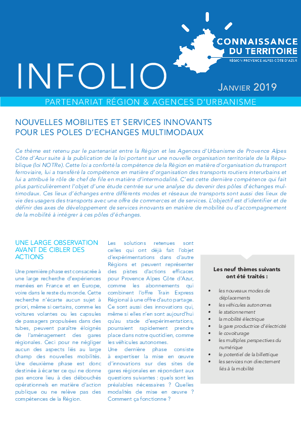 InFolio Nouvelles mobilités 2018